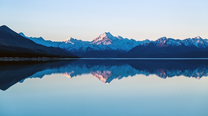 lake, reflection, landscape, mountains, mount Cook