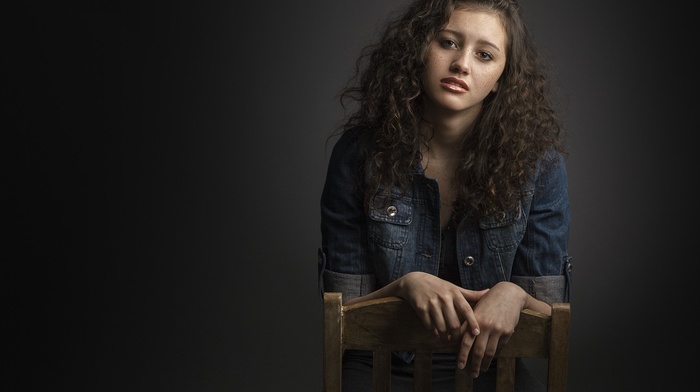 portrait, model, chair, girl