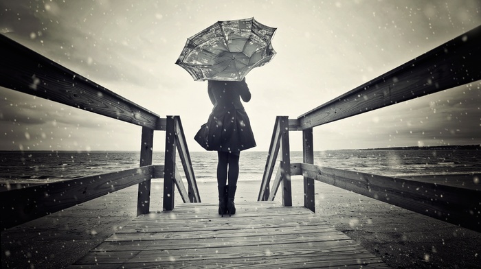 rain, umbrella, trench coat, girl, model, girl outdoors