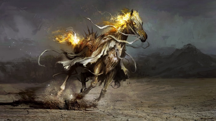 horse, fantasy art, artwork