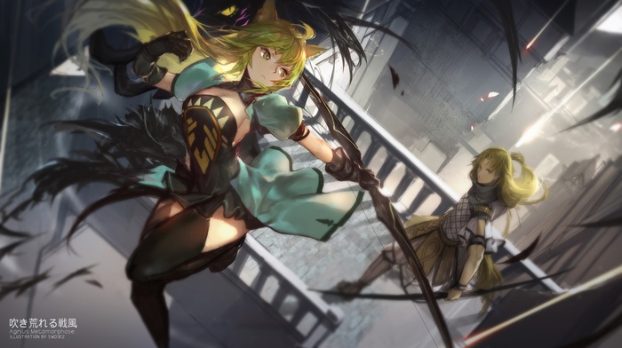 thigh, highs, fate series, Archer FateApocrypha, blonde, swd3e2, bow and arrow, animal ears, Archer of Red, anime girls, FateApocrypha