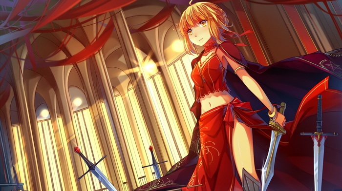 blonde, anime girls, FateExtra, fate series, Saber Extra