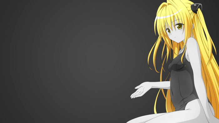 yellow, One, piece swimsuit, blonde, Golden Darkness, anime, To Love, ru