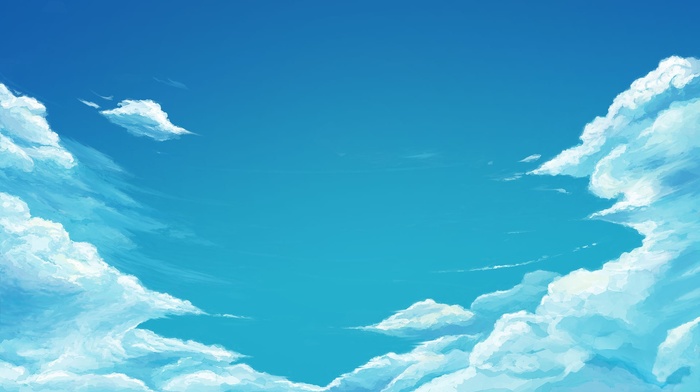 drawing, sky, clouds