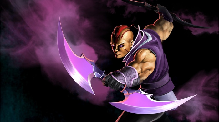 Dota, Defense of the ancient, purple, Magina, Dota 2, hero, muscles, sword