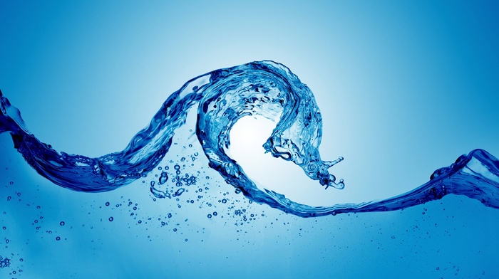 water, blue, digital art