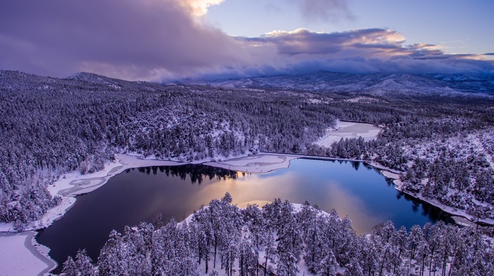 USA, winter, Arizona, lake, landscape, nature, goldwater lake