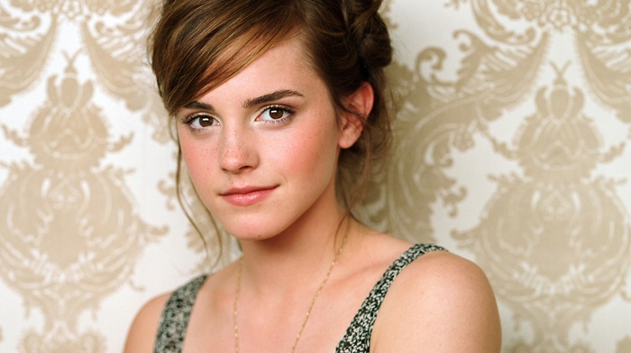 auburn hair, girl, Emma Watson, celebrity, portrait, looking at viewer, actress