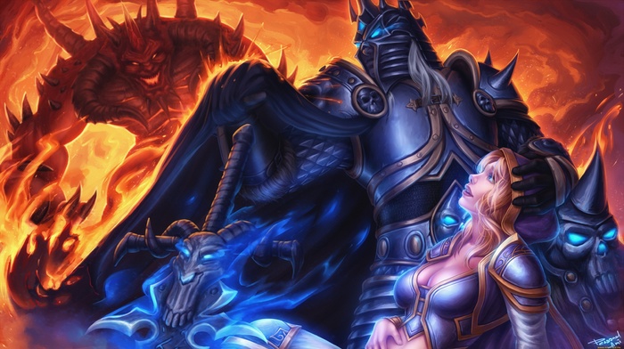 fantasy art, World of Warcraft, Diablo III, lich king, Jaina Proudmoore, artwork