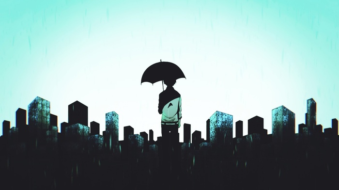 anime boys, umbrella, Kaneki Ken, Tokyo Ghoul, anime, building