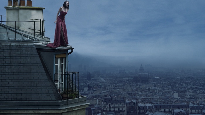 Paris, girl, model, rooftops