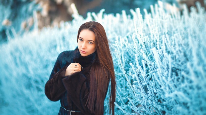 winter, girl outdoors, model, girl