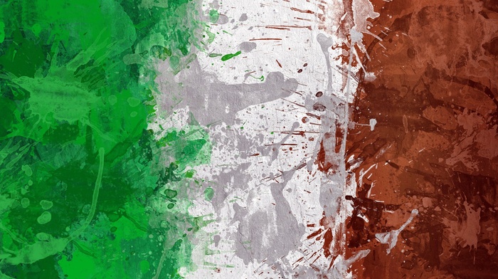 green, red, flag, artwork, Italy, white, painting