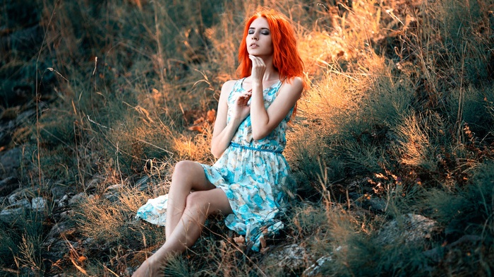 redhead, model, girl, girl outdoors