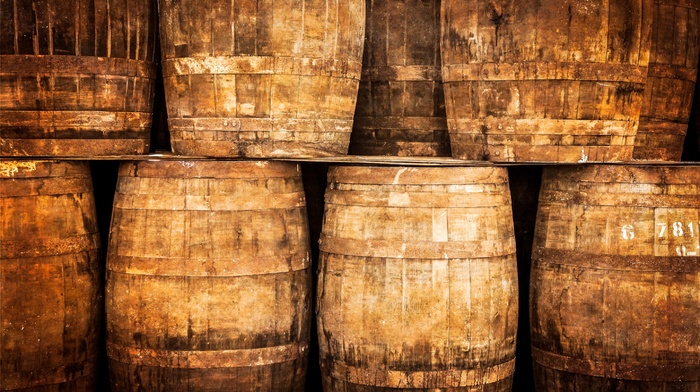 barrels, wooden surface, numbers, nails, cellars, wood, whisky