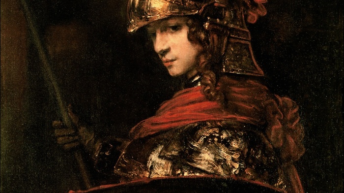 classic art, Rembrandt van Rijn, painting, Athena, Greek mythology