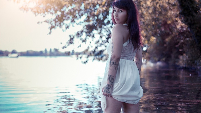 girl, model, tattoo, girl outdoors