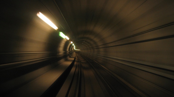 photography, railway, tunnel, lights