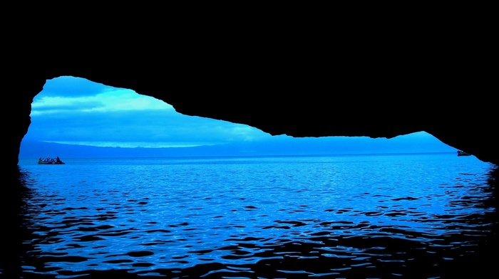boat, sea, cave, photography, water