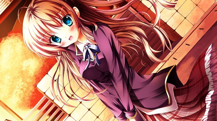 anime girls, school uniform, anime, original characters