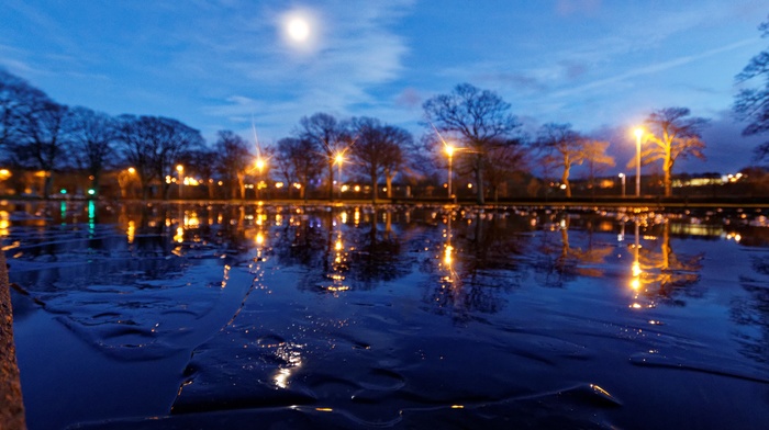night, dusk, park, Aberdeen, Scotland
