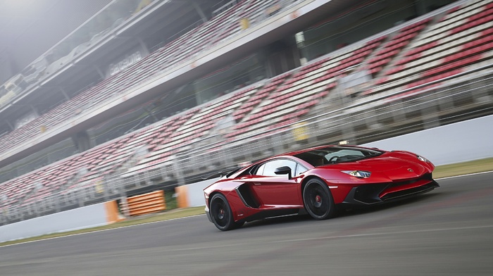 car, race tracks, motion blur, Lamborghini Aventador LP750, 4 SV