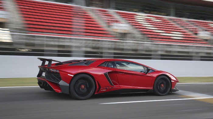 motion blur, race tracks, car, Lamborghini Aventador LP750, 4 SV