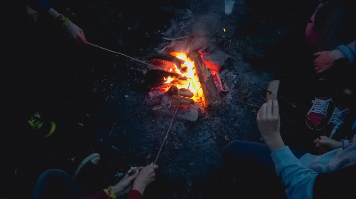 camping, campfire