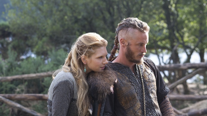 Vikings TV series, Lagertha Lothbrok, couple, rural, Ragnar Lodbrok