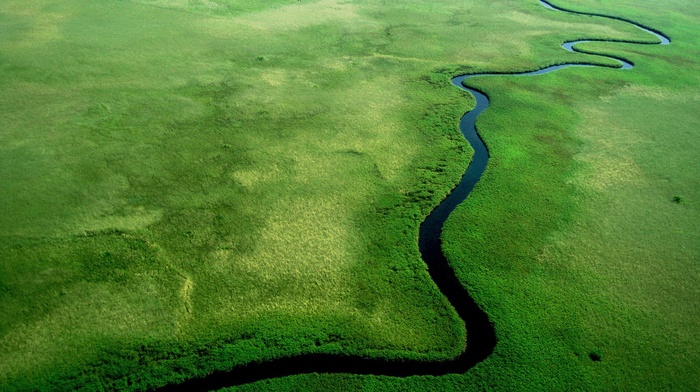 nature, river, aerial view