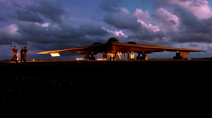 strategic bomber, Northrop Grumman B, 2 Spirit, military aircraft, Bomber, sunset, aircraft