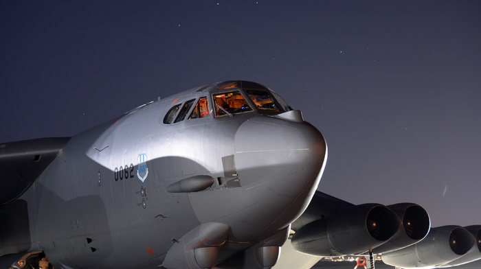 Boeing B, 52 Stratofortress, aircraft, night, military aircraft, Bomber