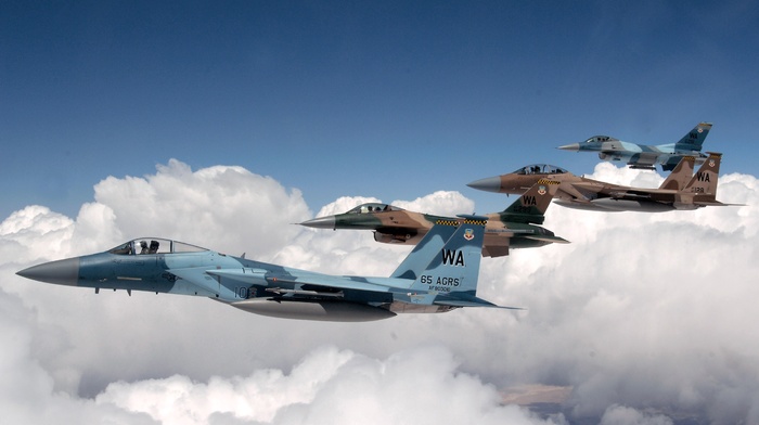 aircraft, military aircraft, McDonnell Douglas F, 15 eagle, General Dynamics F, 16 Fighting Falcon