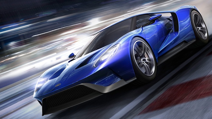 car, motion blur, race tracks, video games, Forza Motorsport 6, Ford GT