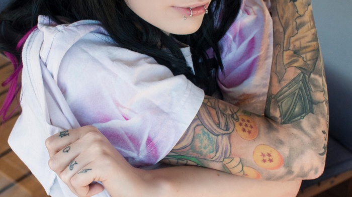 brunette, gamers, pink hair, tattoo, nerds, Hylia Suicide