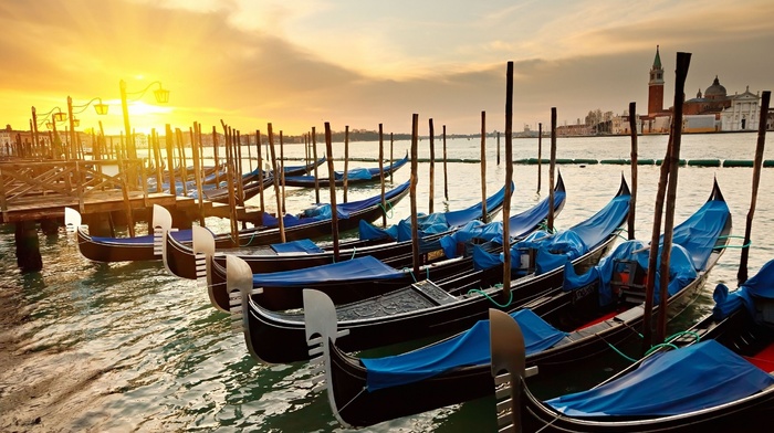 boat, water, landscape, Italy, Venice