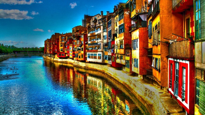 landscape, water, building, house, colorful, city, Italy