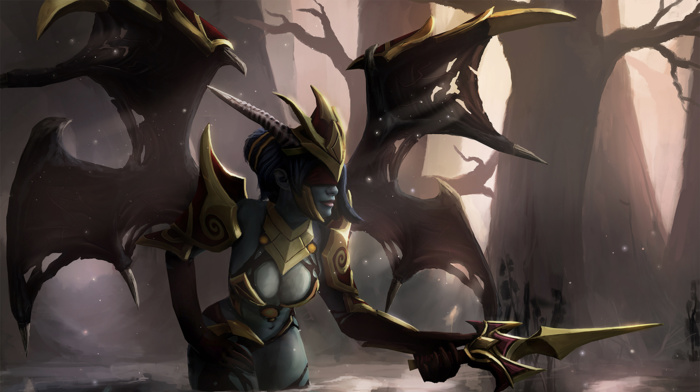 Defense of the ancient, wings, Queen of Pain, Valve Corporation, Dota 2, Valve, fantasy art, hero, Dota