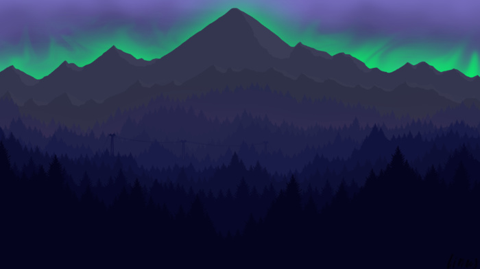 digital art, firewatch, nature