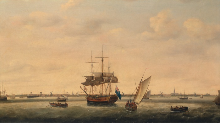 painting, Francis Holman, frigates