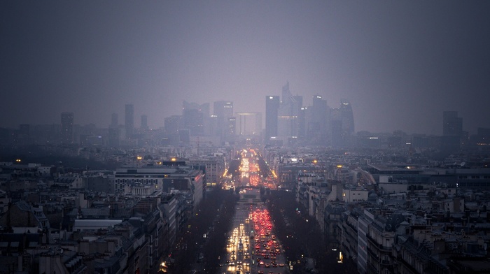 city, Grande Arche, traffic, Paris