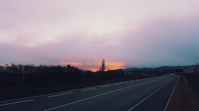 France, photography, mountains, sunset, nature, clouds, traffic, sky, road, landscape, trees, forest