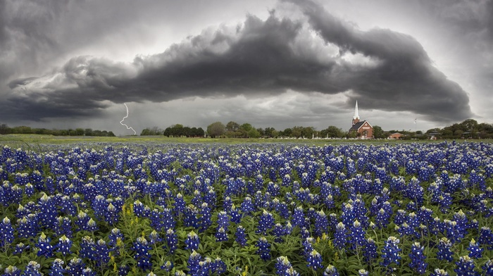 500px, flowers, lightning, Texas, church