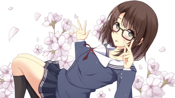 glasses, school uniform, Megumi Katou, anime girls, anime, Saenai Heroine no Sodatekata