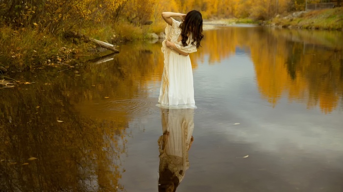 girl, model, water, girl outdoors