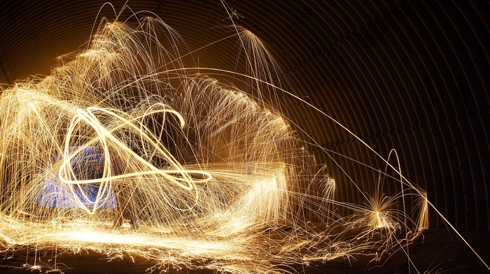 abstract, lights, sparks, fire, swirls
