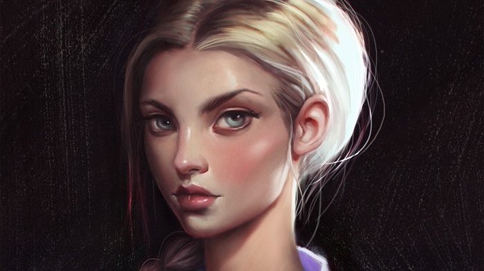artwork, girl, face