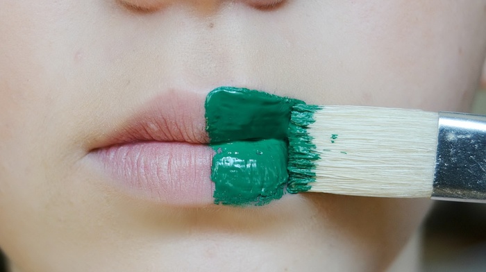lips, face paint, girl, model