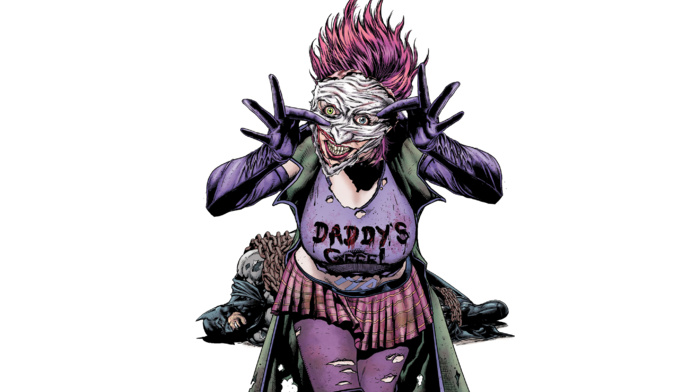 Batman, simple background, Harley Quinn, DC Comics