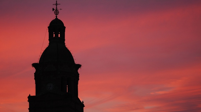 sunset, architecture, photography, church, cross, building
